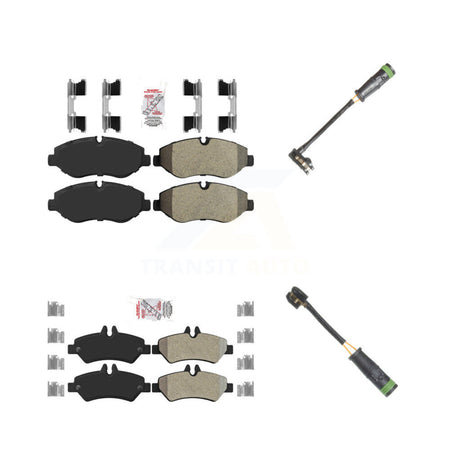 Front Rear Ceramic Disc Brake Pads And Wear Sensors Kit For Freightliner Sprinter 2500 KNW-101134