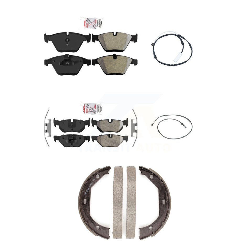 Front Rear Ceramic Disc Brake Pads And Wear Sensors Kit (5Pc) For BMW 328i xDrive KNW-101177