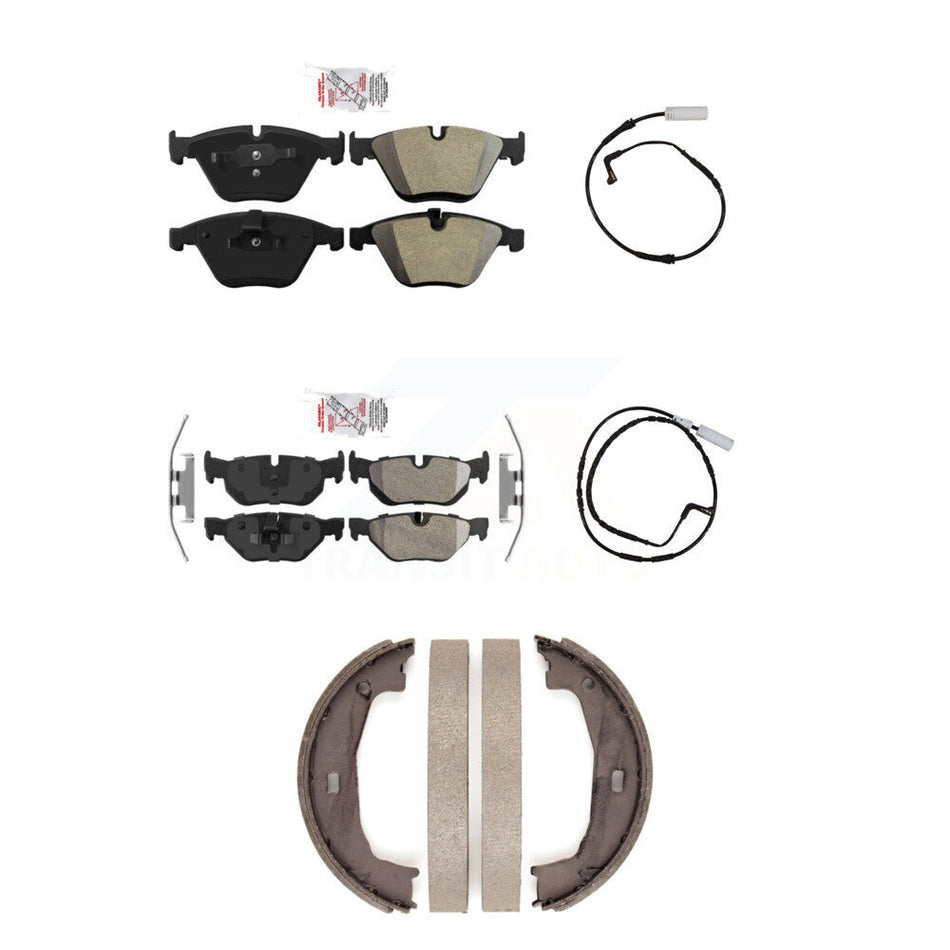 Front Rear Ceramic Disc Brake Pads And Wear Sensors Kit (5Pc) For BMW 328i 323i KNW-101193