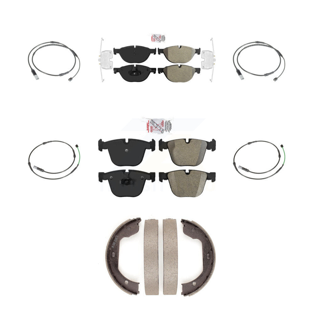 Front Rear Ceramic Disc Brake Pads And Wear Sensors Kit (7Pc) For BMW 535i GT xDrive 550i KNW-101207