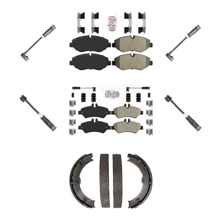 Front Rear Ceramic Brake Pad & Extra Wear Sensor Kit (7Pc) For Freightliner Sprinter 2500 KNW-101220