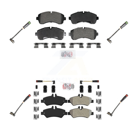 Front Rear Ceramic Disc Brake Pad & Extra Wear Sensor Kit For Mercedes-Benz Sprinter 3500 KNW-101261