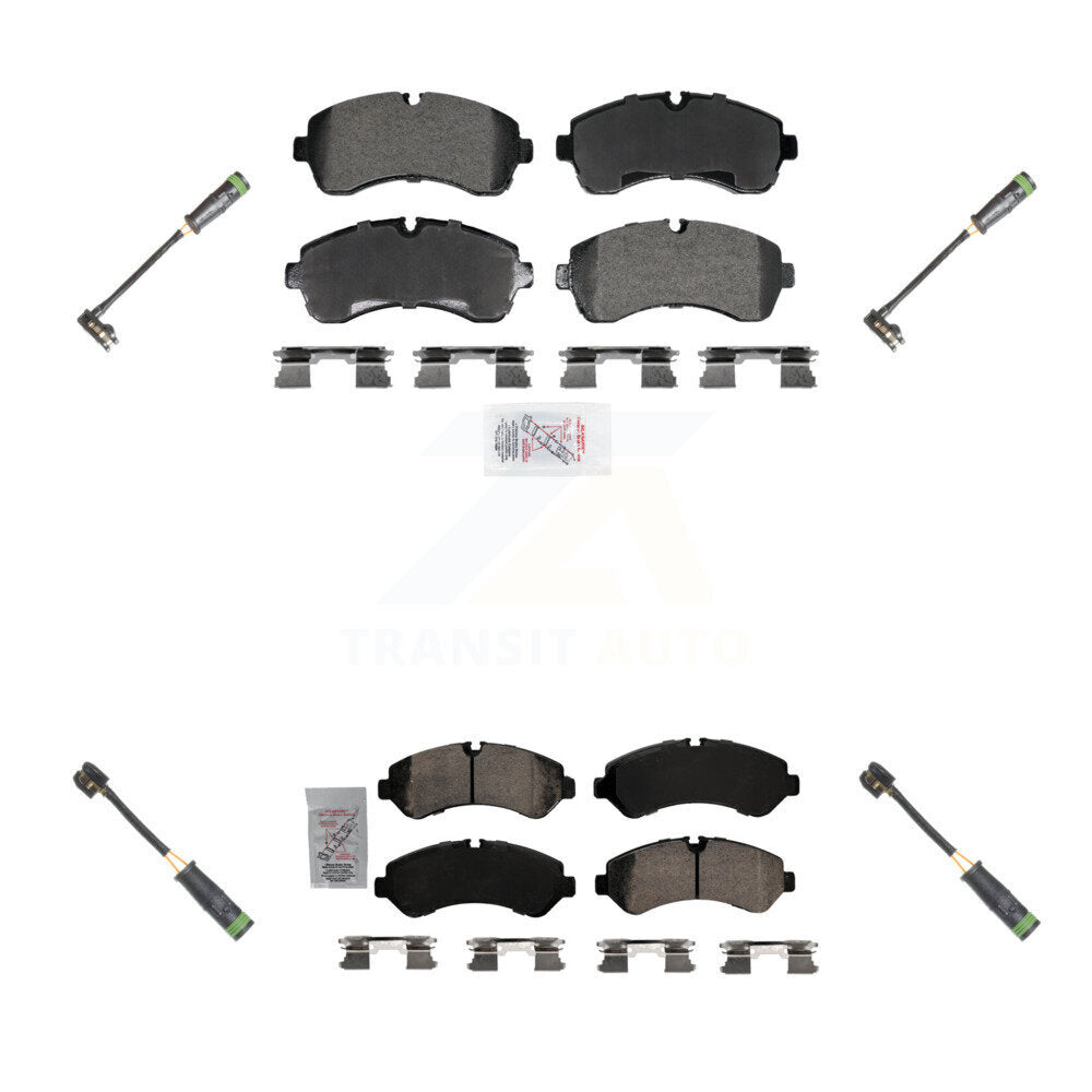 Front Rear Ceramic Disc Brake Pads And Wear Sensors Kit For Freightliner Sprinter 4500 KNW-101265