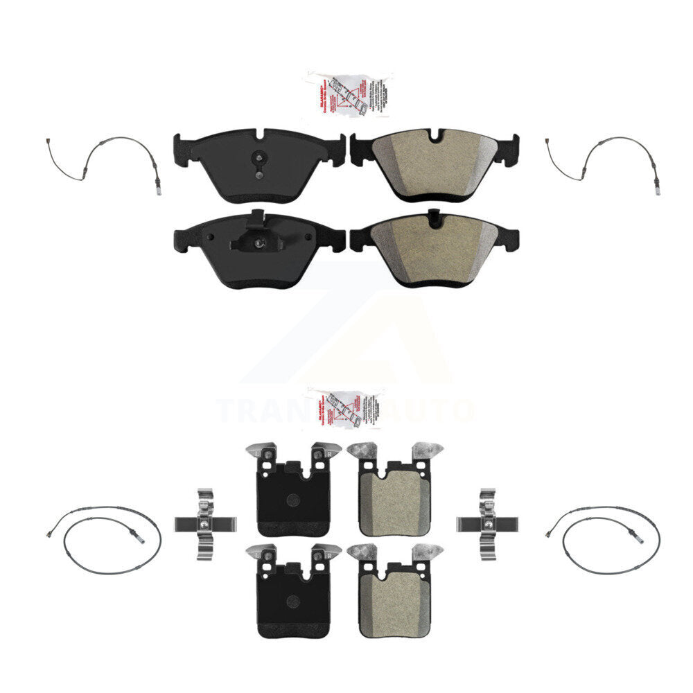 Front Rear Ceramic Brake Pads Wear Sensor Kit For BMW 335i With 345mm Diameter Rotor KNW-101266
