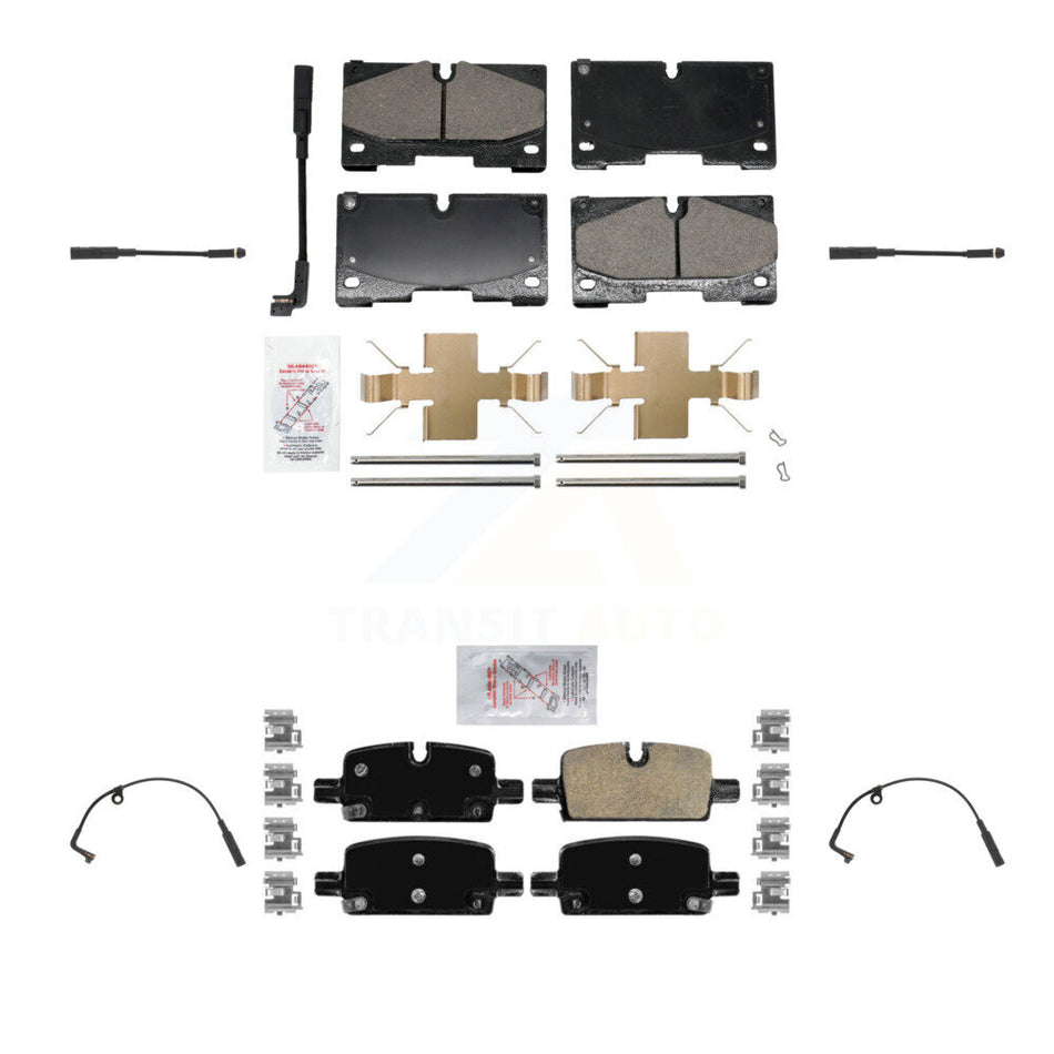 Front Rear Ceramic Brake Pad Extra Wear Sensor Kit For GMC Chevrolet Silverado 1500 Yukon KNW-101276