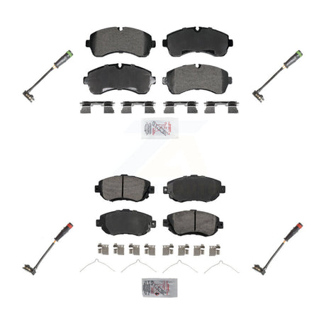 Front Rear Ceramic Disc Brake Pads & Wear Sensor Kit For Mercedes-Benz Sprinter 2500 1500 KNW-101278