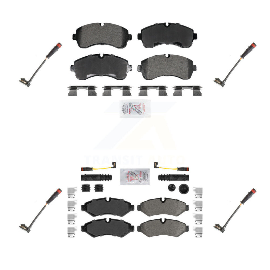 Front Rear Ceramic Brake Pad & Extra Wear Sensor Kit For Mercedes-Benz Sprinter 2500 1500 KNW-101281