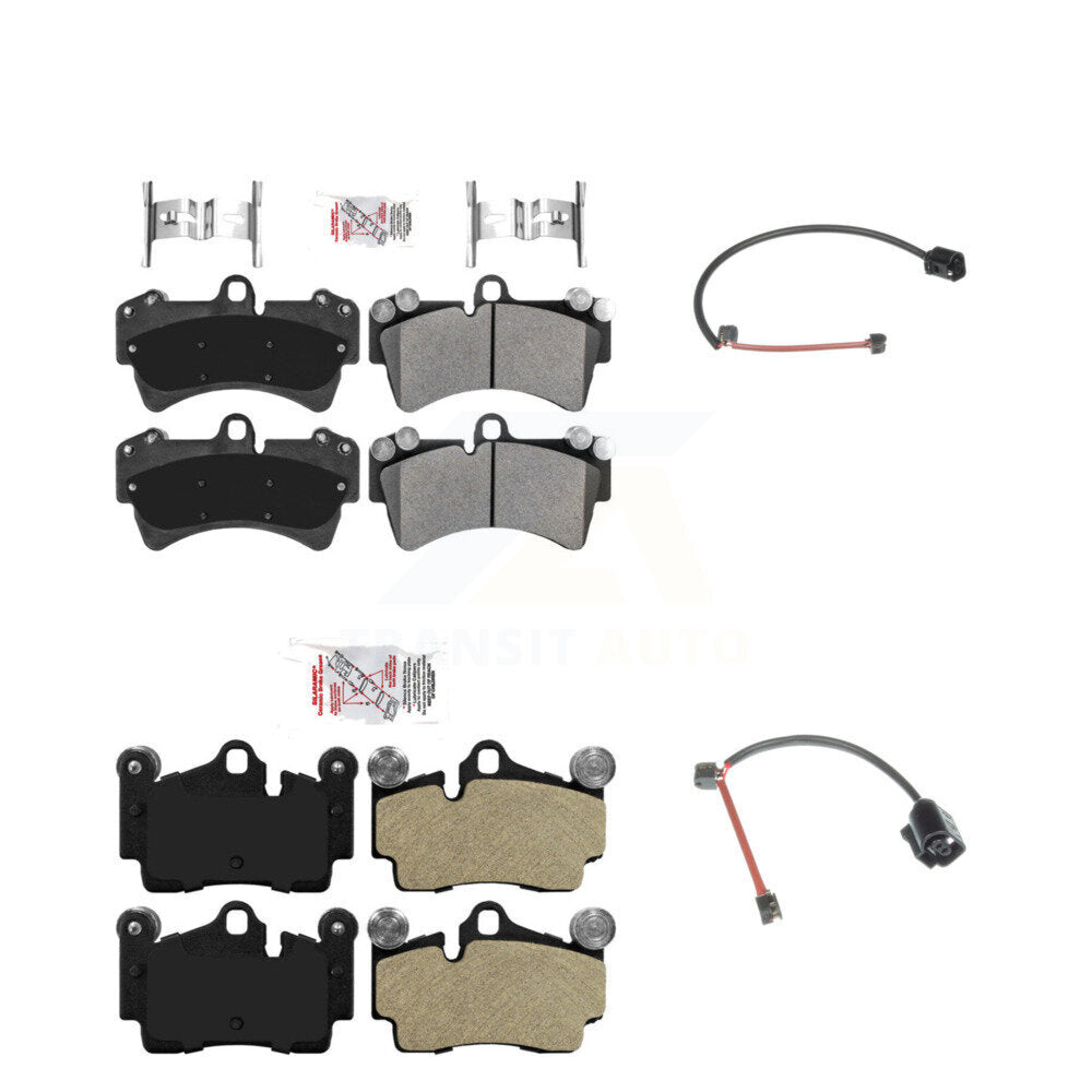 Front Rear Ceramic Disc Brake Pads And Wear Sensors Kit For Audi Q7 Porsche Cayenne KNW-101300