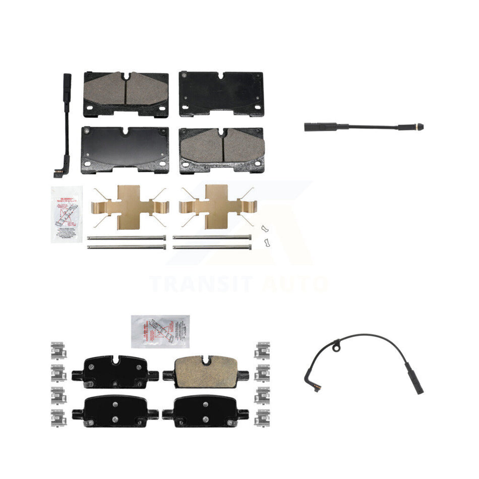 Front Rear Ceramic Brake Pad Extra Wear Sensor Kit For GMC Chevrolet Silverado 1500 Yukon KNW-101303