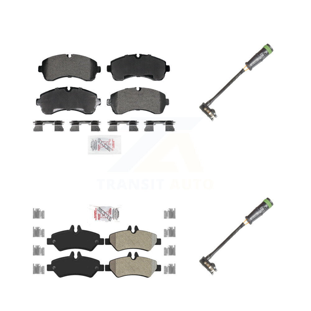 Front Rear Ceramic Disc Brake Pads And Wear Sensors Kit For Freightliner Sprinter 3500 KNW-101312