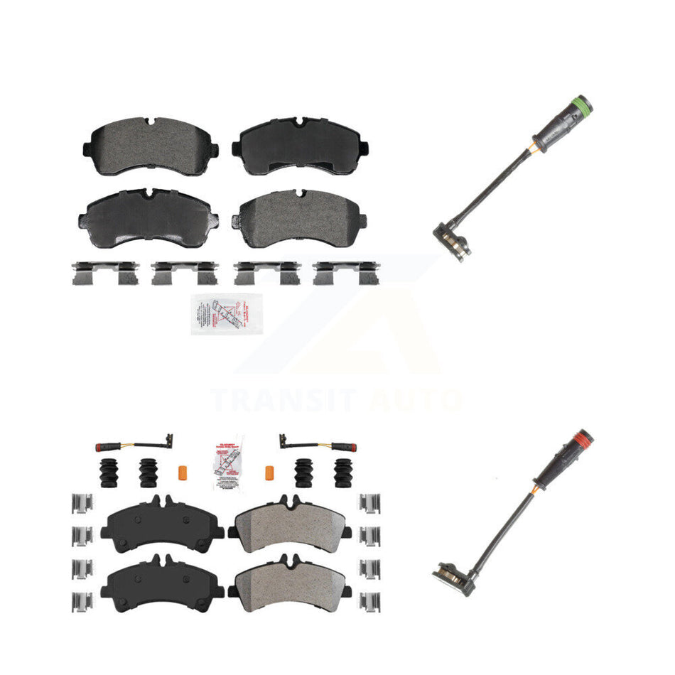 Front Rear Ceramic Disc Brake Pad & Extra Wear Sensor Kit For Mercedes-Benz Sprinter 3500 KNW-101322