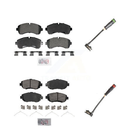 Front Rear Ceramic Disc Brake Pads & Wear Sensor Kit For Mercedes-Benz Sprinter 2500 1500 KNW-101324