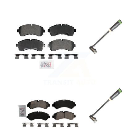 Front Rear Ceramic Disc Brake Pads And Wear Sensors Kit For Freightliner Sprinter 3500 KNW-101329