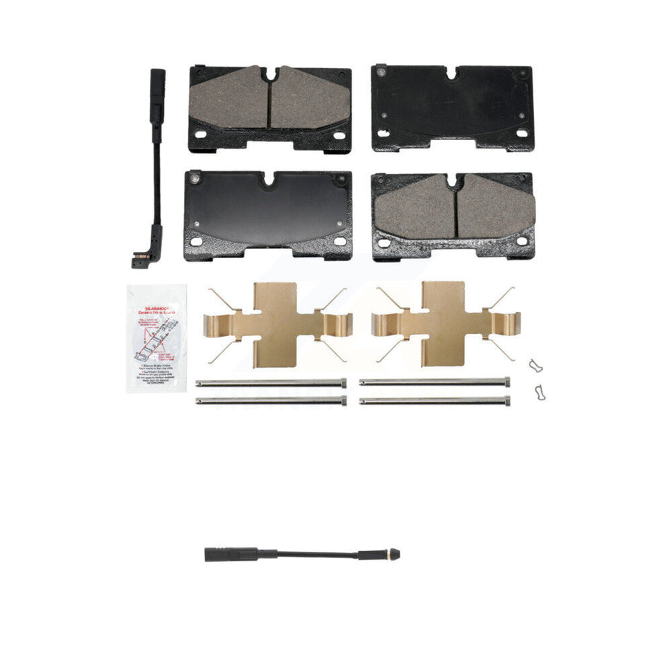 Front Ceramic Brake Pads Extra Wear Sensor Kit For GMC Chevrolet Silverado 1500 Sierra XL KNW-101350