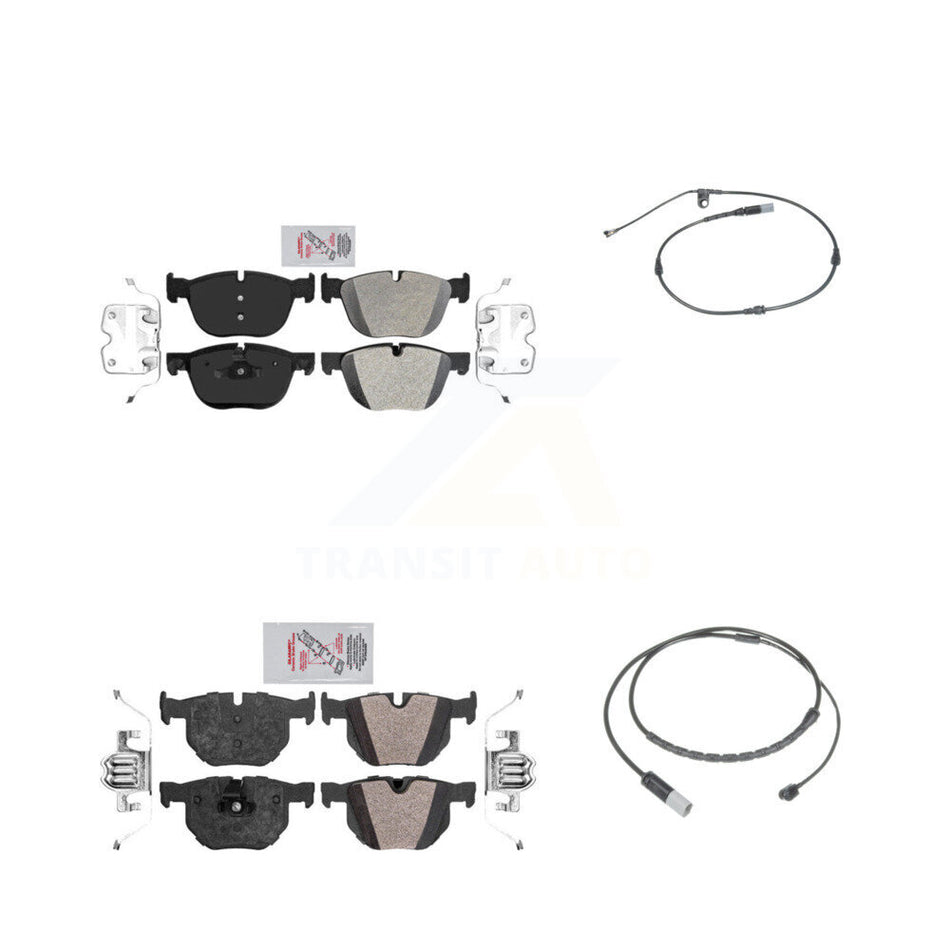 Front Rear Ceramic Brake Pad And Wear Sensor Kit For 2015-2016 BMW X5 xDrive35d with 3.0L KNW-101394