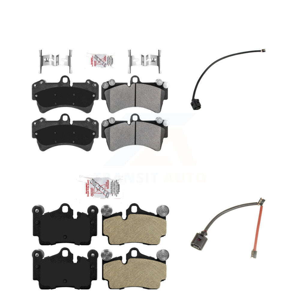 Front Rear Ceramic Brake Pad And Wear Sensor Kit For Audi Q7 with Composite KNW-101400