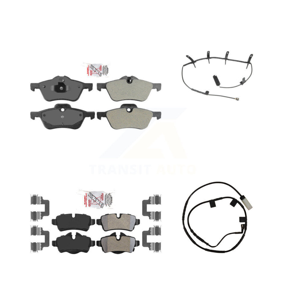 Front Rear Ceramic Disc Brake Pads And Wear Sensors Kit For Mini Cooper KNW-101405