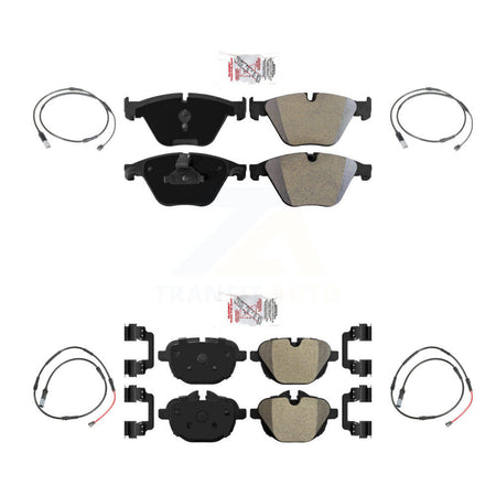 Front Rear Ceramic Disc Brake Pads And Wear Sensors Kit For 2014-2016 BMW 528i 535d KNW-101423