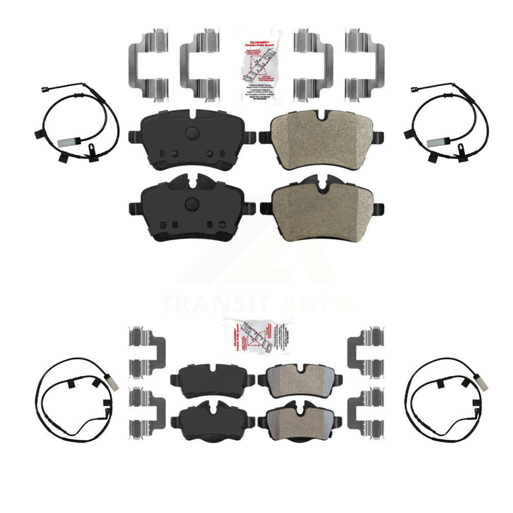 Front Rear Ceramic Disc Brake Pads And Wear Sensors Kit For Mini Cooper KNW-101424