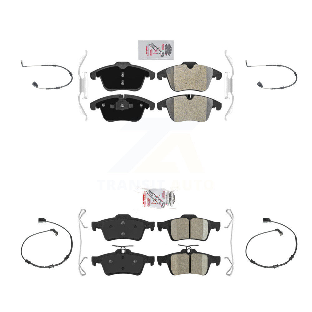 Front Rear Ceramic Disc Brake Pads And Wear Sensors Kit For Jaguar XF KNW-101436