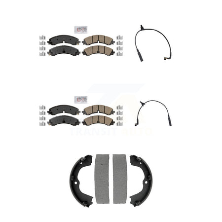 Front Rear Ceramic Brake Pads Wear Sensor Kit (5Pc) For GMC Chevrolet Sierra 2500 HD 3500 KNW-101441