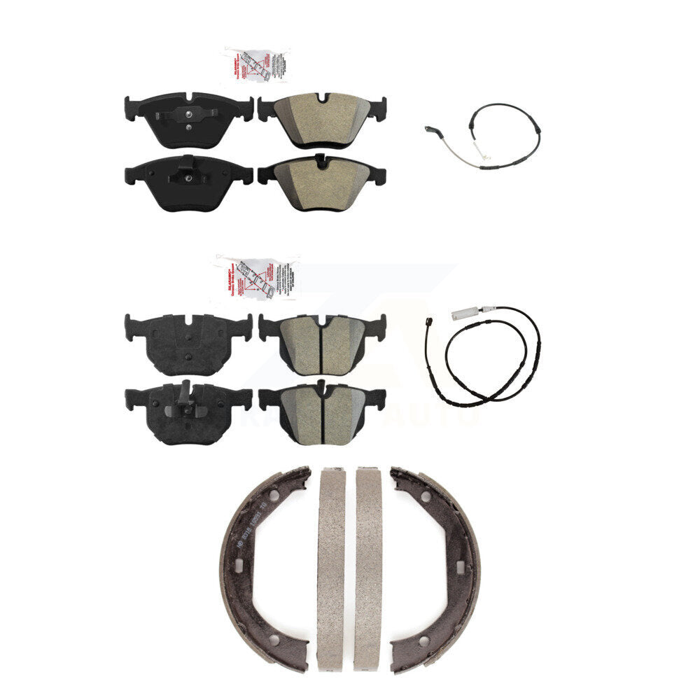 Front Rear Ceramic Brake Pads & Wear Sensor Kit (5Pc) For 2013 BMW X1 xDrive35i with 3.0L KNW-101442
