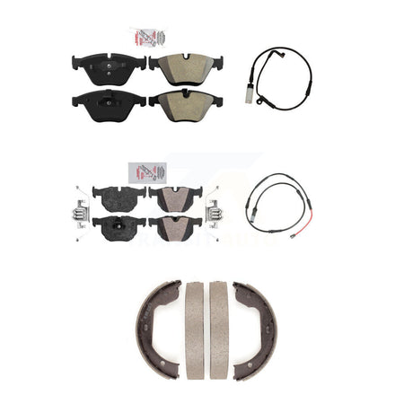 Front Rear Ceramic Brake Pad And Wear Sensor Kit (5Pc) For 2009-2010 BMW 528i xDrive 3.0L KNW-101444