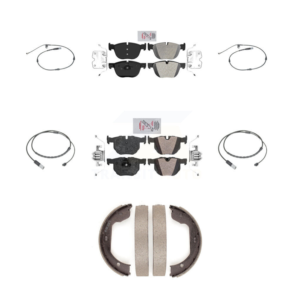 Front Rear Ceramic Brake Pad & Wear Sensor Kit (7Pc) For 15-16 BMW X5 xDrive35d with 3.0L KNW-101452