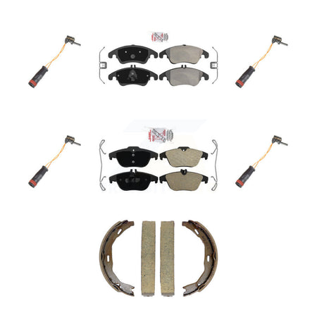 Front Rear Ceramic Brake Pads Wear Sensor Kit (7Pc) For Mercedes-Benz C300 C350 E350 E550 KNW-101458
