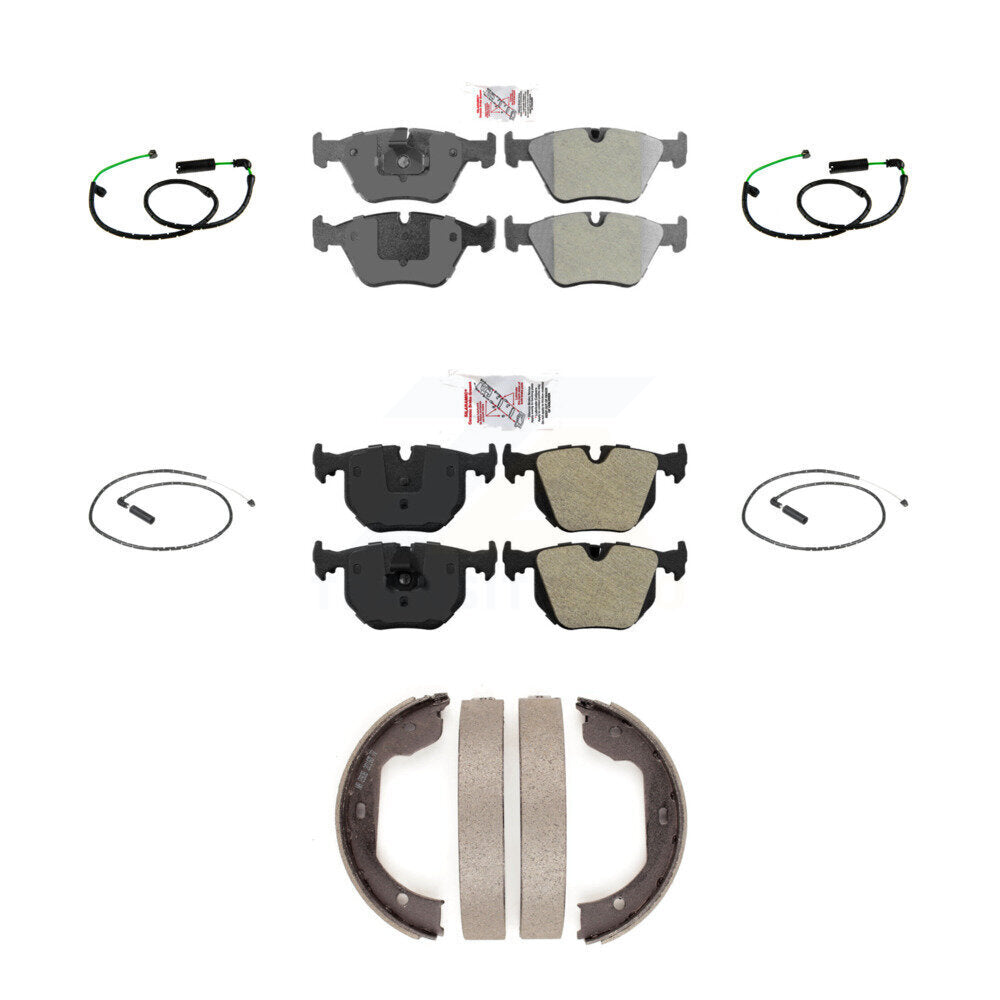Front Rear Ceramic Disc Brake Pads And Wear Sensors Kit (7Pc) For BMW X3 3.0L KNW-101460