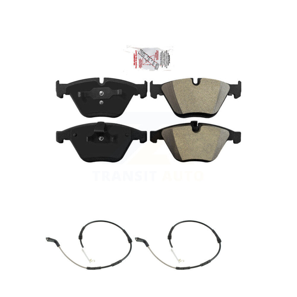 Front Ceramic Disc Brake Pads And Wear Sensors Kit For 2013 BMW X1 xDrive35i with 3.0L KNW-101471