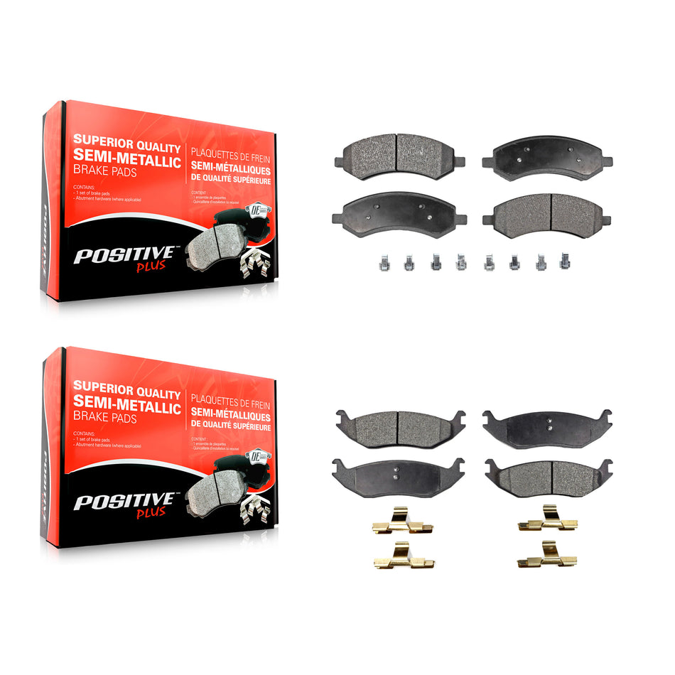 Front Rear Semi-Metallic Brake Pads Kit For Ram 1500 Dodge Classic Durango Chrysler Aspen KPF-100045