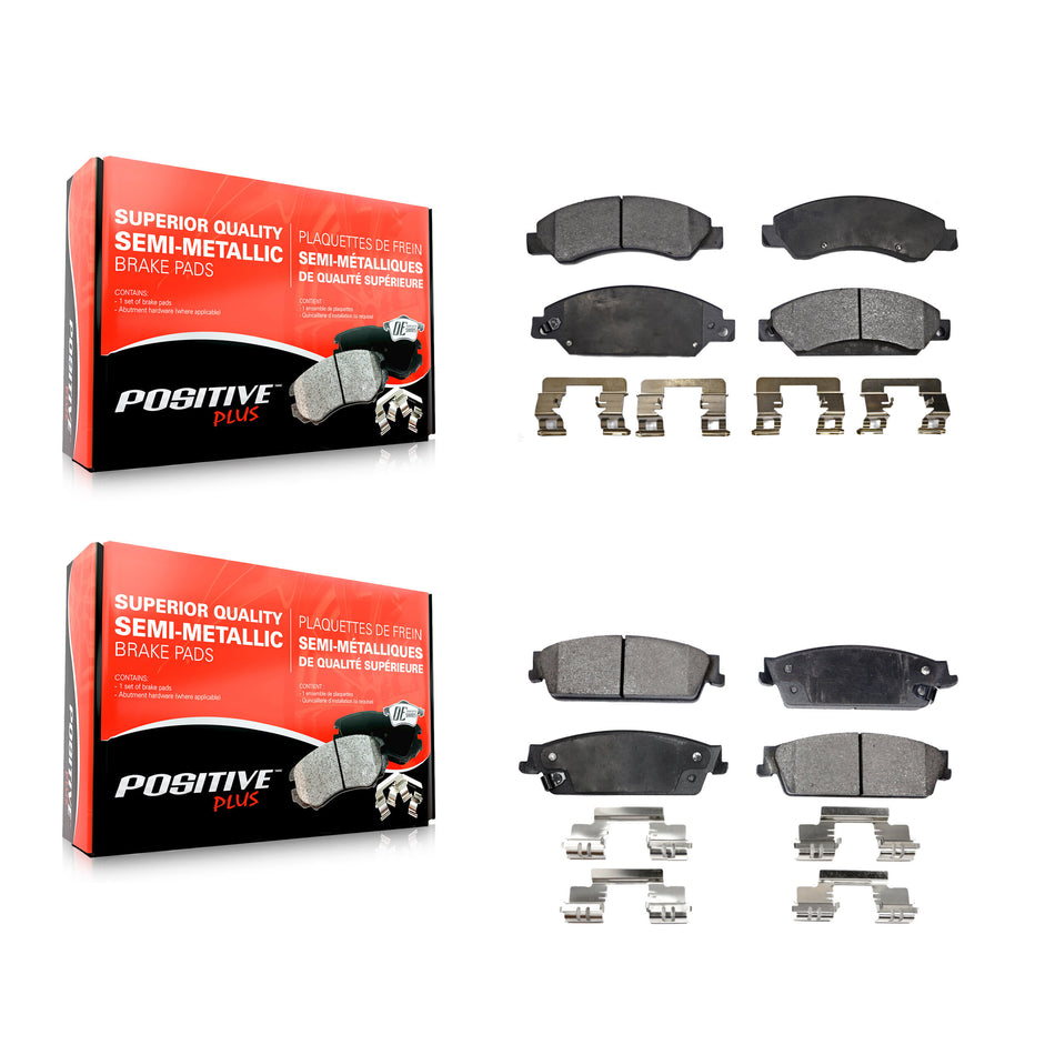 Front Rear Semi-Metallic Brake Pads Kit For 2007-2007 Chevrolet Tahoe GMC Suburban 1500 Yukon Cadillac Avalanche XL Escalade ESV EXT KPF-100049