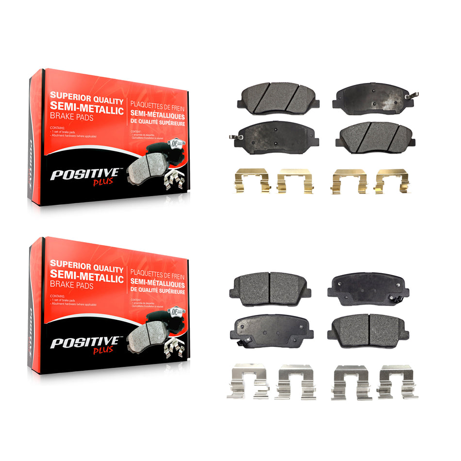 Front Rear Semi-Metallic Brake Pads Kit For Kia Sedona Hyundai Santa Fe Entourage Genesis Borrego XL KPF-100078