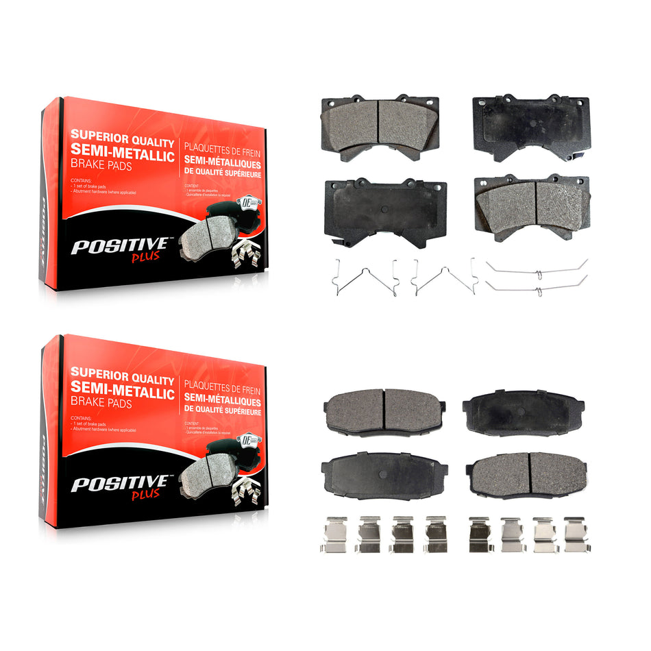Front Rear Semi-Metallic Brake Pads Kit For Toyota Tundra Sequoia Lexus LX570 Land Cruiser KPF-100108