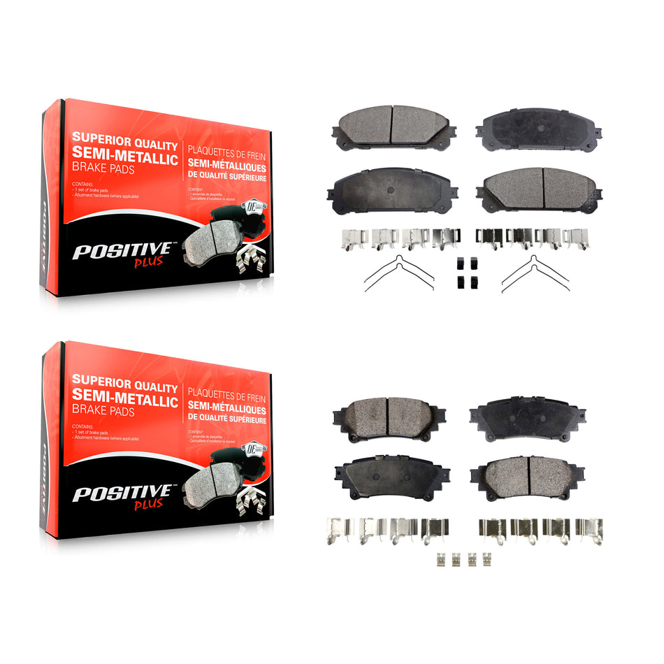 Front Rear Semi-Metallic Brake Pads Kit For Toyota Highlander Sienna Lexus RX350 RX450h KPF-100120