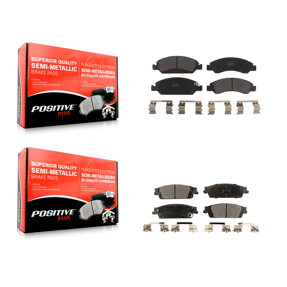 Front Rear Semi-Metallic Brake Pads Kit For Chevrolet Silverado 1500 GMC Sierra Tahoe Suburban Yukon Cadillac XL Escalade ESV LD Limited KPF-100138