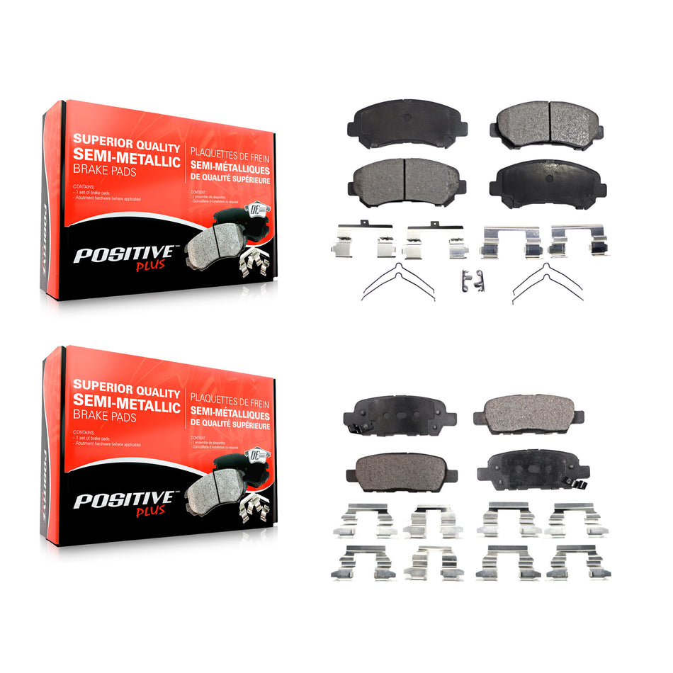 Front Rear Semi-Metallic Brake Pads Kit For Nissan Rogue Maxima Sentra Select Juke KPF-100146