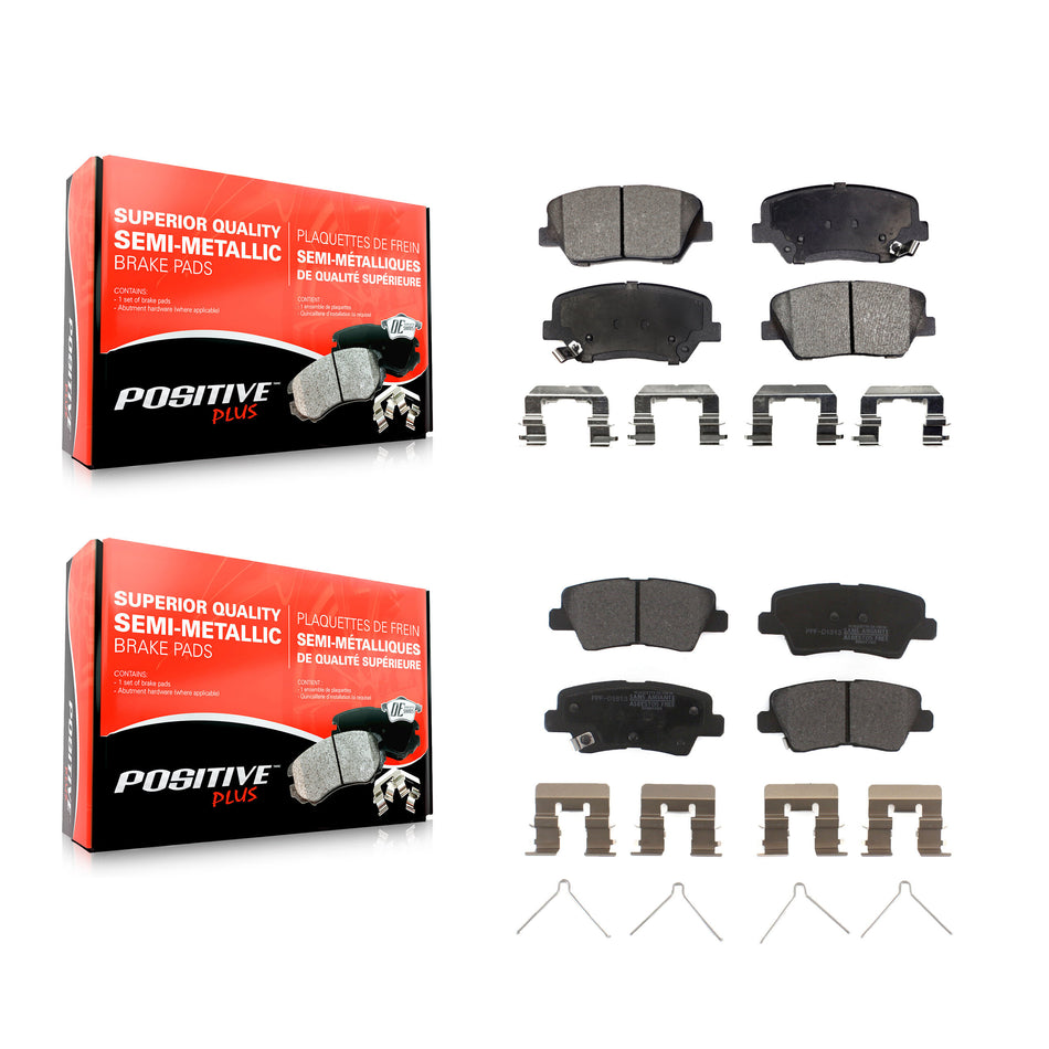 Front Rear Semi-Metallic Brake Pads Kit For 2014-2017 Kia Rondo With Electric Parking KPF-100187
