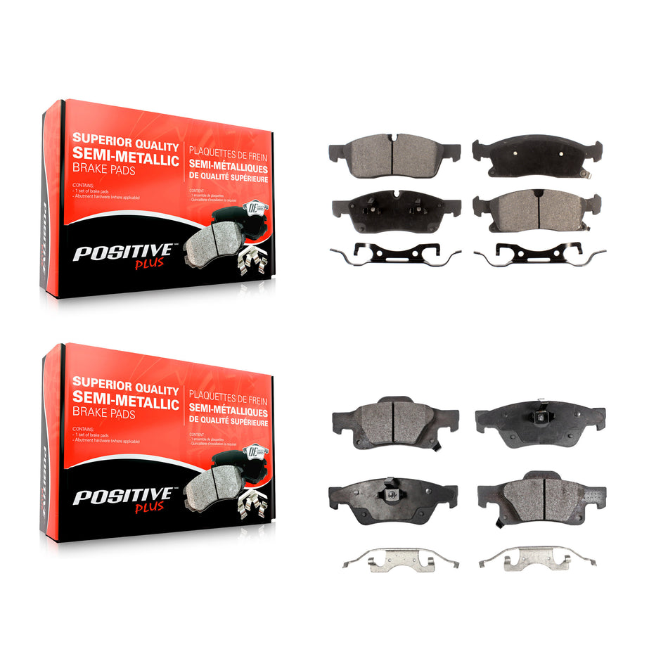 Front Rear Semi-Metallic Brake Pads Kit For Jeep Grand Cherokee Dodge Durango WK KPF-100192