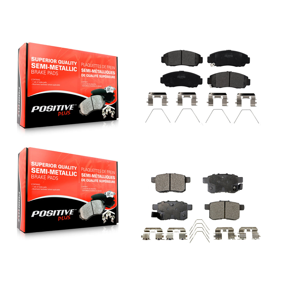 Front Rear Semi-Metallic Brake Pads Kit For Honda Accord Acura TSX KPF-100203