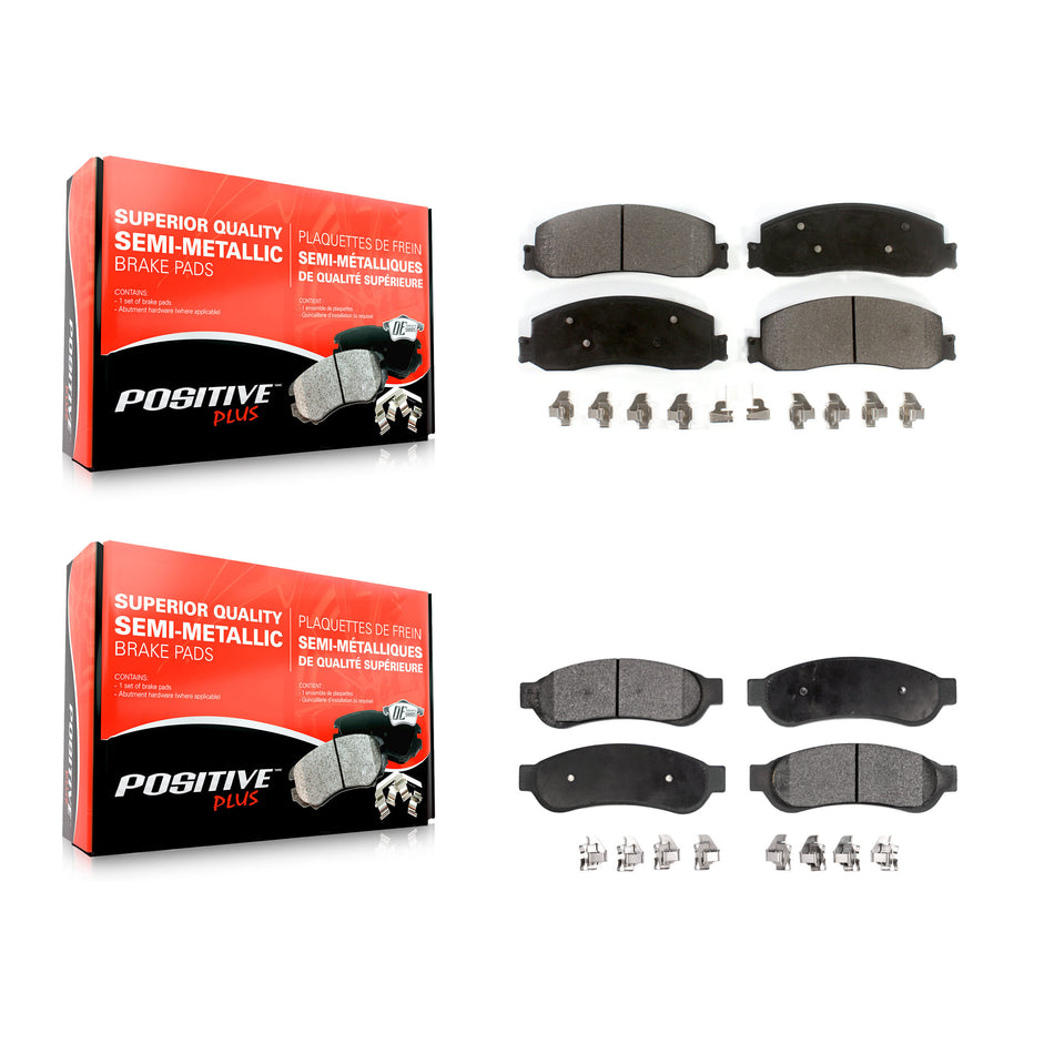 Front Rear Semi-Metallic Brake Pads Kit For Ford F-250 Super Duty F-350 KPF-100246
