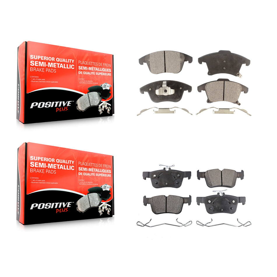 Front Rear Semi-Metallic Brake Pads Kit For Ford Fusion Lincoln MKZ Police Responder Hybrid SSV Plug-In KPF-100251