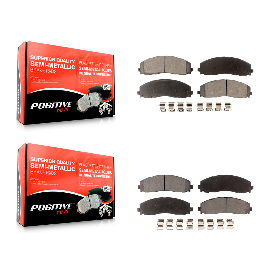 Front Rear Semi-Metallic Brake Pads Kit For Ford F-250 Super Duty F-350 F-450 KPF-100256