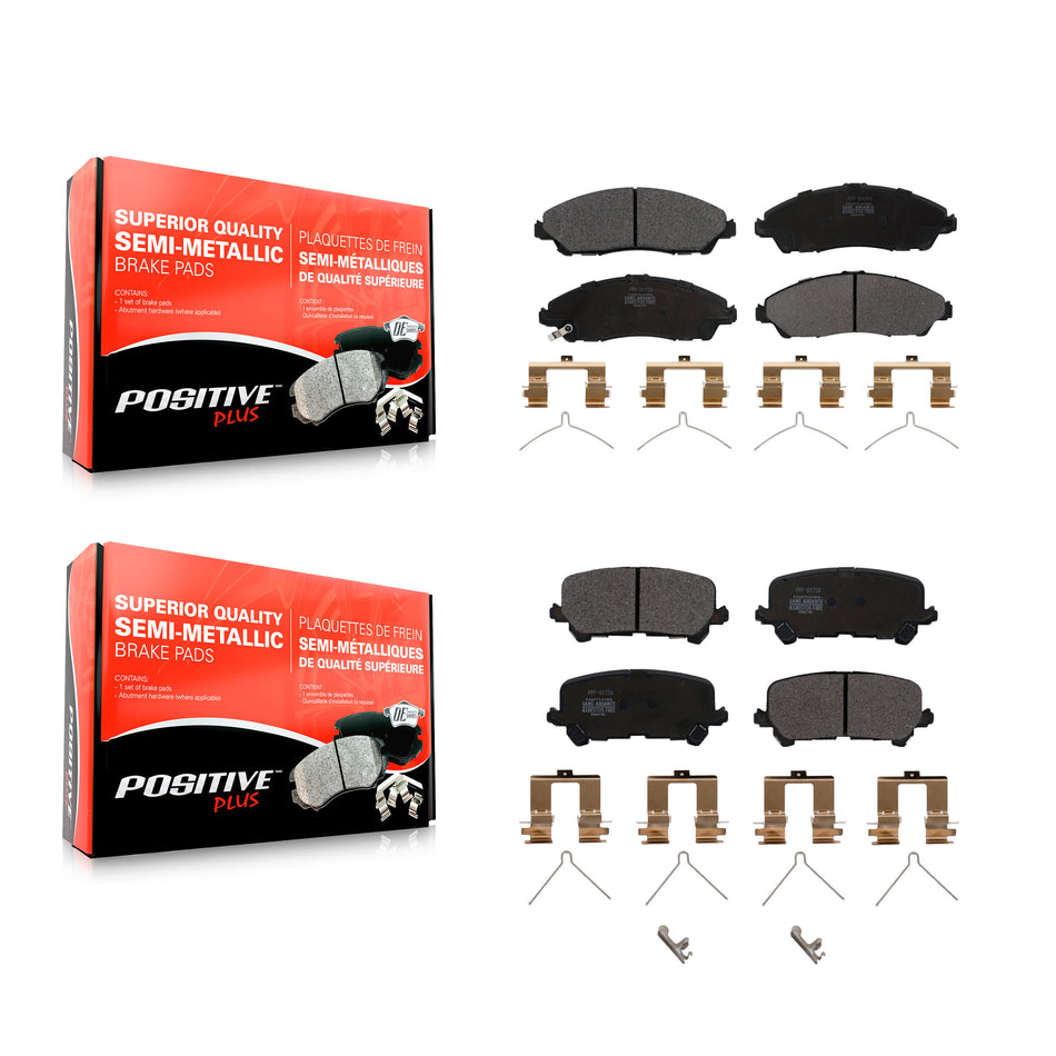 Front Rear Semi-Metallic Brake Pads Kit For Honda Pilot Acura MDX Ridgeline KPF-100266