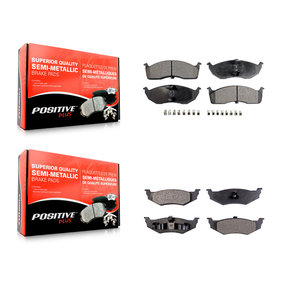 Front Rear Semi-Metallic Brake Pads Kit For Neon Dodge Plymouth Chrysler KPF-100313