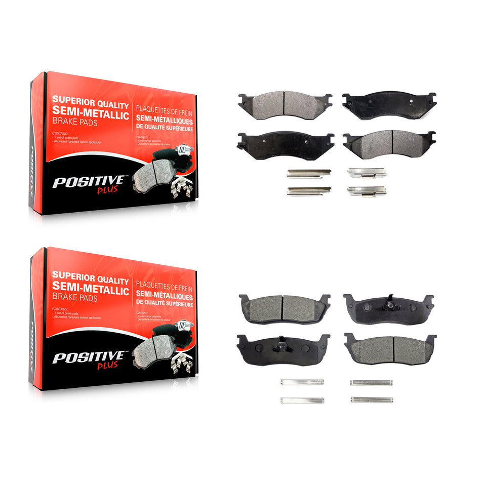 Front Rear Semi-Metallic Brake Pads Kit For Ford F-150 Expedition F-250 HD Lincoln Navigator Heritage KPF-100335