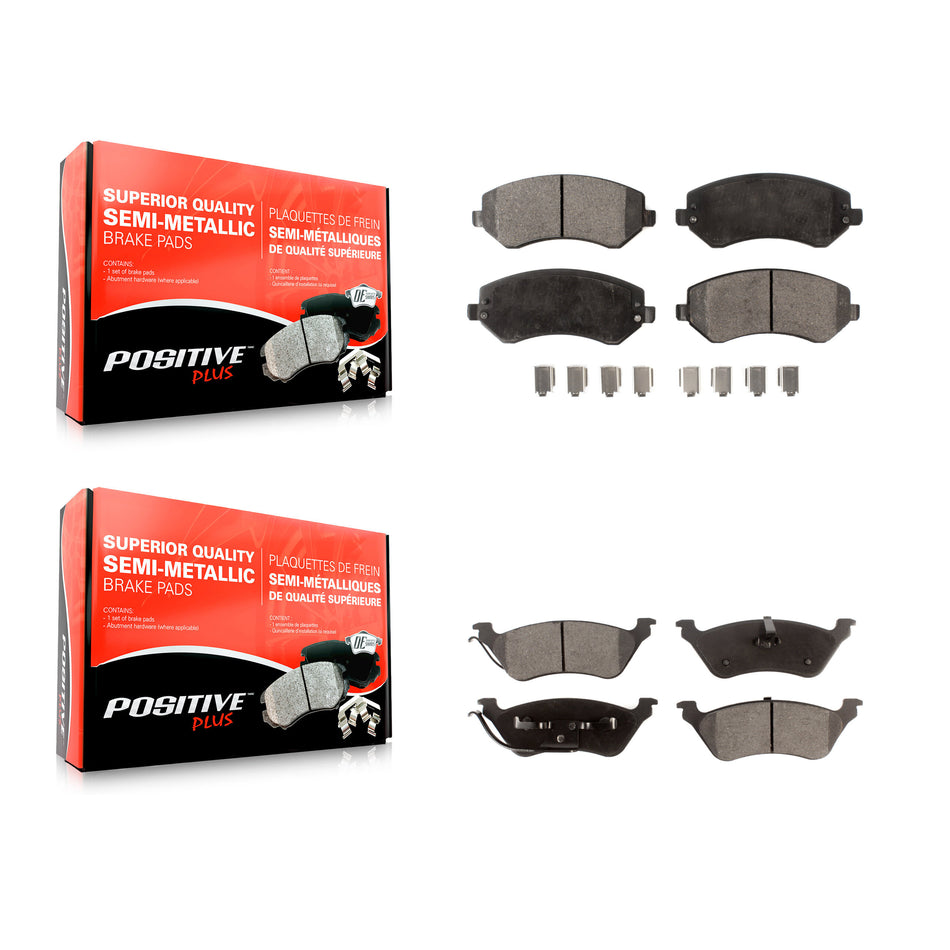 Front Rear Semi-Metallic Brake Pads Kit For Dodge Grand Caravan Chrysler Town & Country Voyager KPF-100393