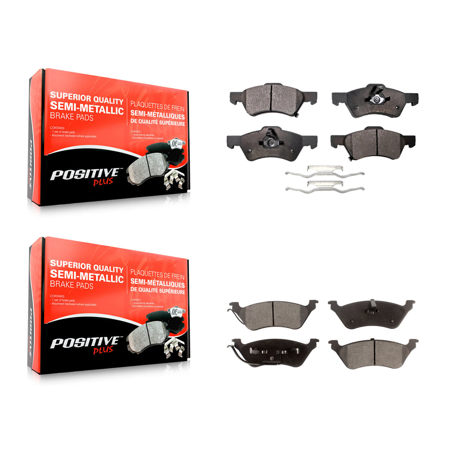 Front Rear Semi-Metallic Brake Pads Kit For Dodge Grand Caravan Chrysler Town & Country Voyager KPF-100395
