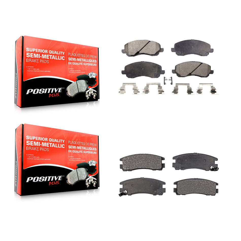 Front Rear Semi-Metallic Brake Pads Kit For Mitsubishi Galant Eclipse Chrysler Sebring Dodge Stratus KPF-100400